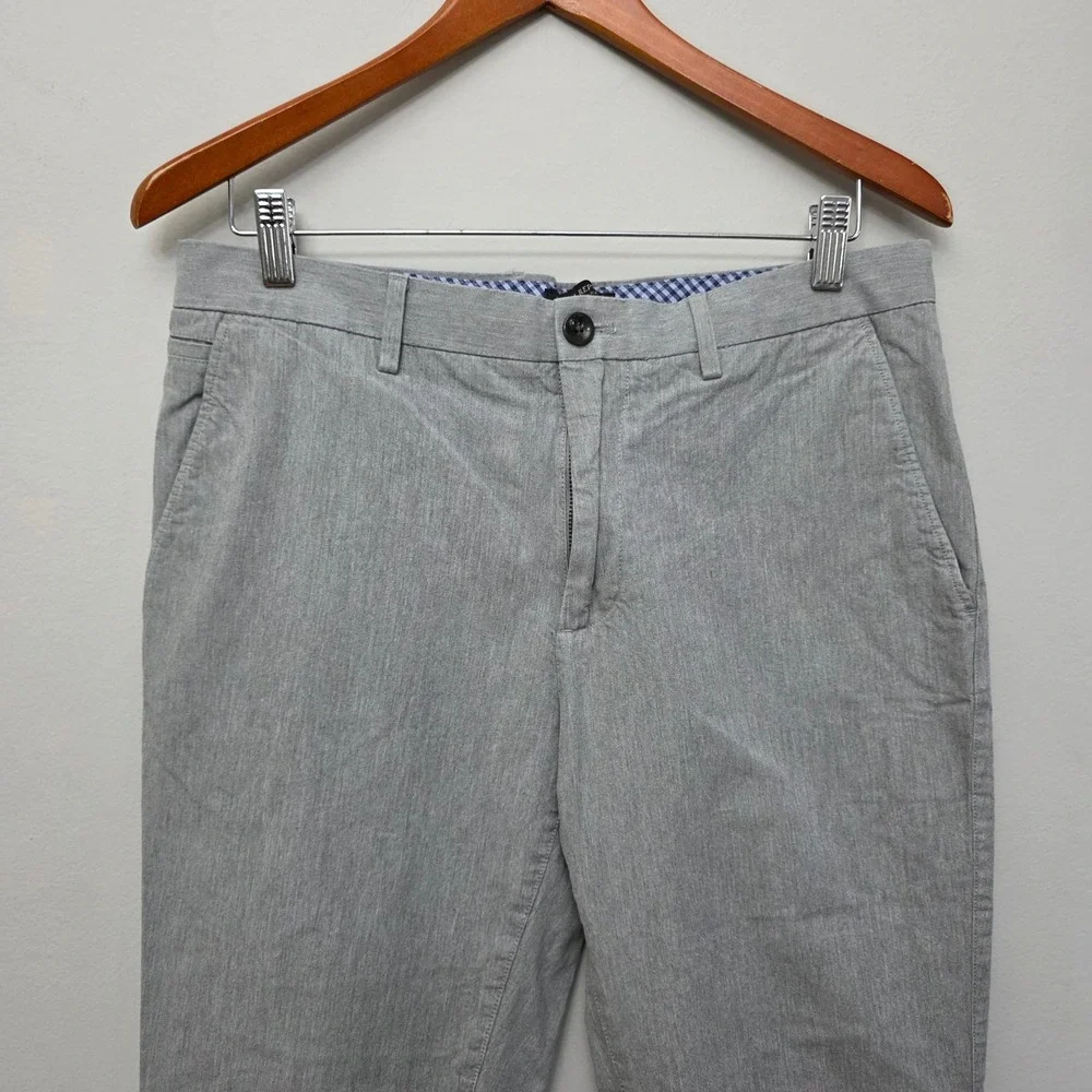 Banana Republic Kentfield Pant Mens 33x32 Gray Cotton Chino Slim Business Casual